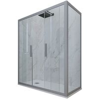 Mampara de ducha 70x120 cm corredera Plata Glam Duo