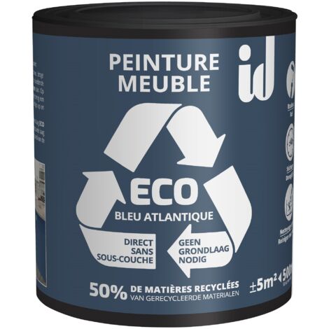 Peinture ECO  pour boiseries et meubles - bleu atlantique  500ml - ID PARIS (1/3)