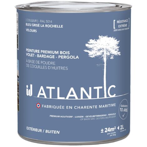 Peinture bois extérieurs - RAL 5014 Bleu grisé La Rochelle - 2L - ATLANTIC