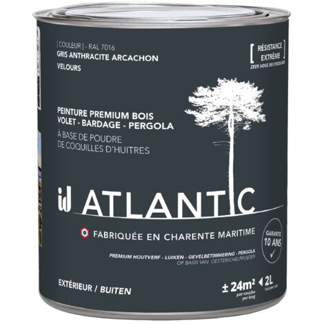 Peinture bois extérieurs - RAL 7016 Gris anthracite Arcachon - 2L - ATLANTIC