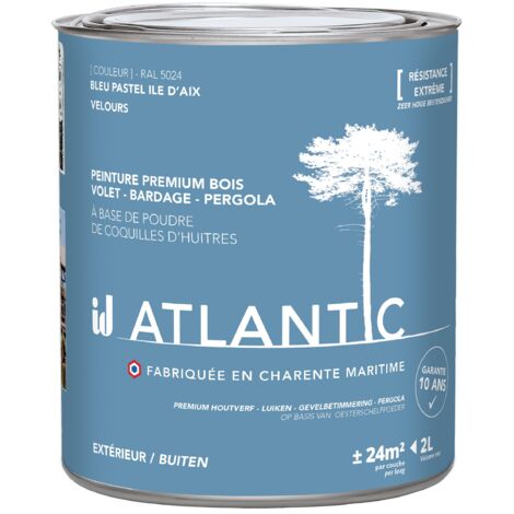 Peinture bois extérieurs - RAL 5024 Bleu pastel Ile d'Aix - 2L - ATLANTIC