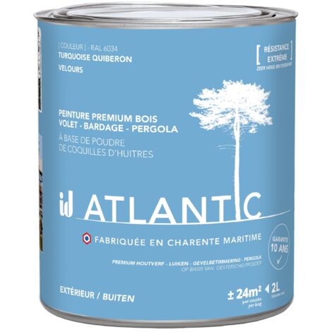 Peinture bois extérieurs -RAL 6034 Turquoise Quiberon - 2L - ATLANTIC (1/3)