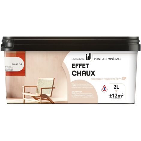 PEINTURE MINÉRALE EFFET CHAUX BLANC PUR 2L - ID PARIS (1/3)