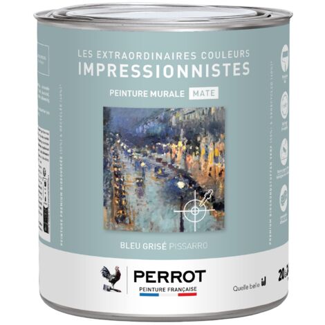 PEINTURE MURALE MATE BLEU GRIS PISSARRO 500ML - PERROT (1/3)