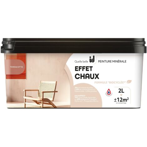 Peinture minérale effet chaux terracotta 2L – Finition mate – 94% de matières naturelles – Rendement 12m² par pot – Id Paris (1/3)