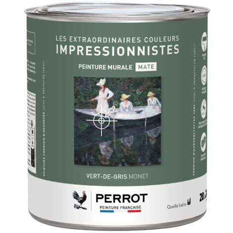 PEINTURE MURALE MATE VERT DE GRIS MONET 2L  - PERROT (1/3)