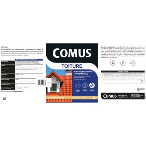 COMUS TOITURE - Brun pâle 10L - Peinture décorative imperméable pour la rénovation des toitures - COMUS