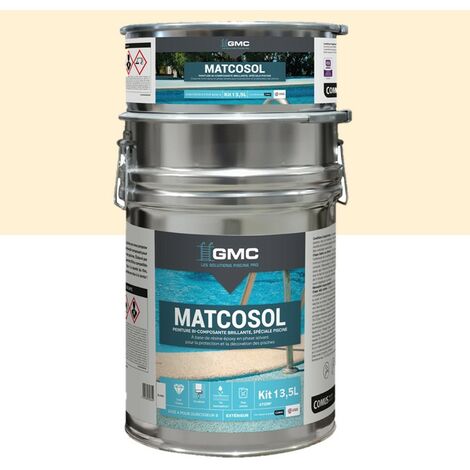 Peinture de piscine époxy 13,5L – Résistance au chlore – Imperméabilisant pour béton et coque polyester – Aspect brillant – GMC
