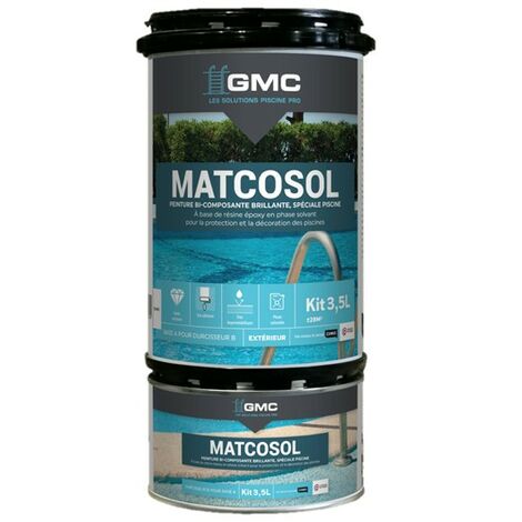 Peinture de piscine époxy blanche 3,5L – Résistance au chlore – Imperméabilisant pour béton et coque polyester – Aspect brillant – GMC