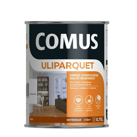 ULIPARQUET BRILLANT incolore 0.75L - Vernis vitrificateur haute résistance pour trafic domestique - COMUS