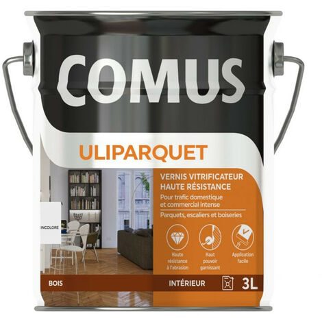 ULIPARQUET BRILLANT incolore 3L - Vernis vitrificateur haute résistance pour trafic domestique - COMUS