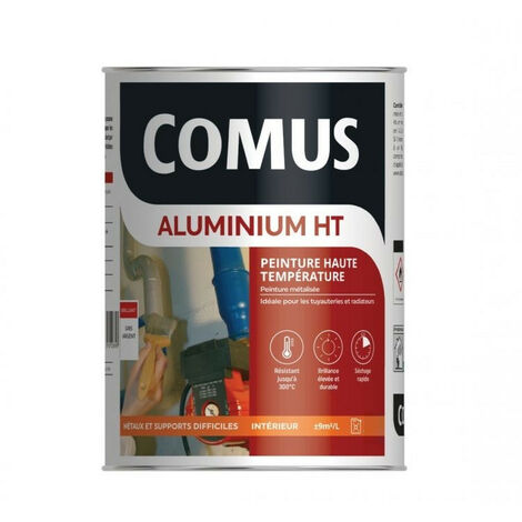 ALUMINIUM HAUTE TEMPERATURE Gris argent 3L - Peinture métallisée pour tuyauteries et radiateurs -COMUS (1/3)