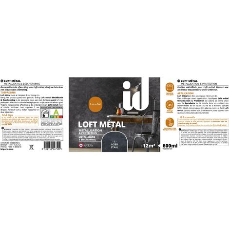 Finition ACIER LOFT METAL Metallisation & Protection 600ml - ID Paris