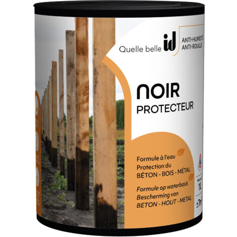 Noir protecteur phase aqueuse 1L – Vernis bitume pour béton, bois et métal – Protection anti-humidité et anti-rouille