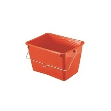 Ocai – Seau camion rectangulaire 7L en polypropylène rouge – Poignée métallique pour transport facile – Inclus grille application peinture