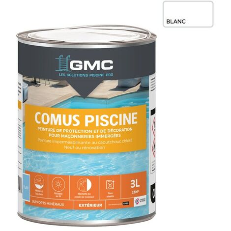 COMUS PISCINE GMC - Blanc 3L - Peinture pour piscines et maçonnerie en immersion - COMUS