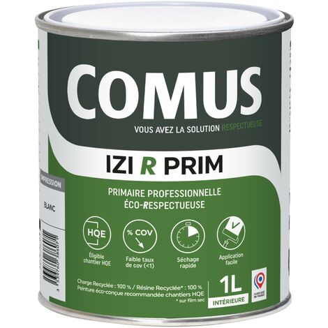IZI R PRIM 1L - Primaire en phase aqueuse éco-respectueuse à base de 50% de matières recyclées - COMUS (1/2)