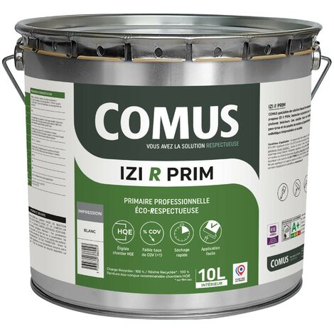 IZI R PRIM 10L - Primaire en phase aqueuse éco-respectueuse à base de 50% de matières recyclées - COMUS (1/2)