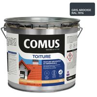 Comus – Peinture toiture imperméable gris ardoise 10L – Résistante aux UV et aux intempéries – Élastique 400% – Application sans primaire