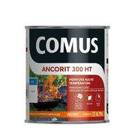Comus – Peinture antirouille 0.75L noir mat – Résistante jusqu'à 300°C – Pour métaux ferreux – Sèche rapidement et adhère sur fers anciens