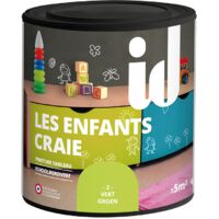 Peinture à la craie verte 500ml – Finition mate lavable – Pour meubles, jouets et murs – Fabrication française – ID