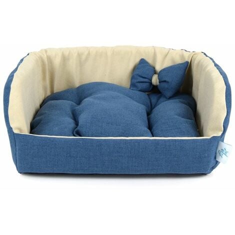 Cuccia sofa' beige e blu cm 55x50x20h