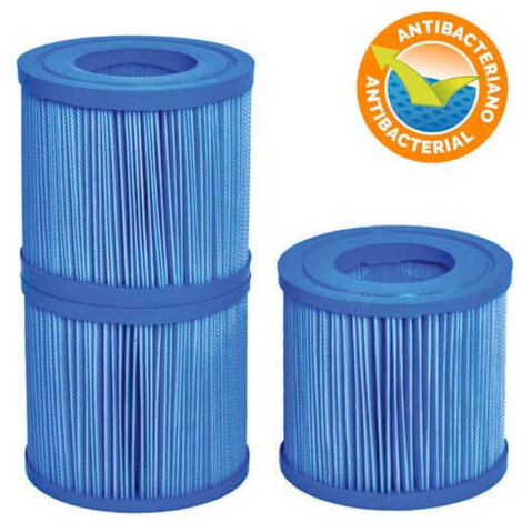 Lot de 3 cartouches antibactériennes pour spa – Filtration haute performance – Compatible spas Netspa Vita Premium – Fibre dacron