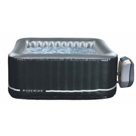SPA gonflable carré NETSPA Bohemian - 2+2 places - Triple fonction - 158x158x70 cm - 100 buses d'air