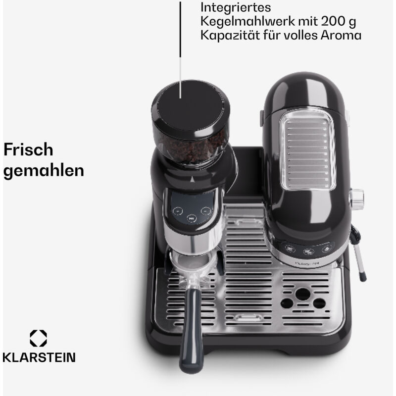 Klarstein Espresso Siebträgermaschine mit Milchaufschäumer, 0,9L Retro Mini-Espressomaschine, 1360 Watt Kaffeemaschine Klein für Cappuccino, Latte & Macchiato: Tests, Infos & Preisvergleich