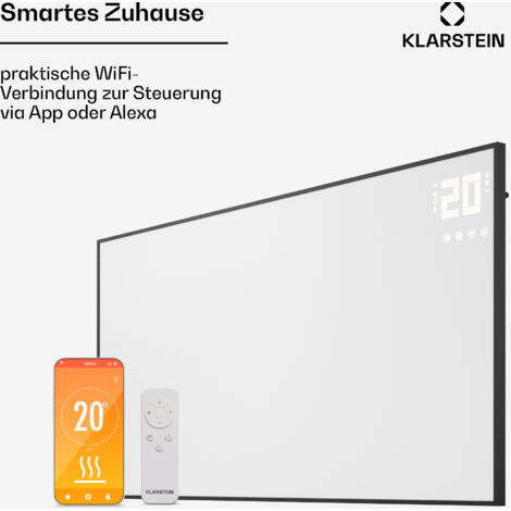KLAMER Infrarotheizung 2600 W – WLAN-fähig Mit App, Timer, Für Decke/Wand, Mit Fenster-offen-Erkennung