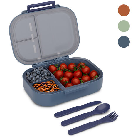 Schmatzfatz Lunchbox, Unterteilte Brotdose für Erwachsene & Kinder, Lunchbox mit Fächern, Bento-Box für Schule & Kita, BPA-Freie Schuldose Auslaufsicher & Spülmaschinenfest, Jausenbox Unterteilt