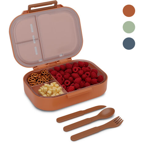 Schmatzfatz Lunchbox, Unterteilte Brotdose für Erwachsene & Kinder, Lunchbox mit Fächern, Bento-Box für Schule & Kita, BPA-Freie Schuldose Auslaufsicher & Spülmaschinenfest, Jausenbox Unterteilt