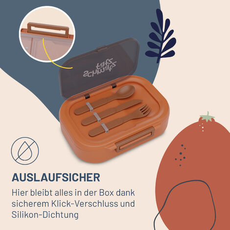 Bento Box Lunchbox Für Erwachsene – 1,3 Liter, 4 Fächer, Inkl. Besteck & Soßenglas, Mikrowellen- & Spülmaschinenfest