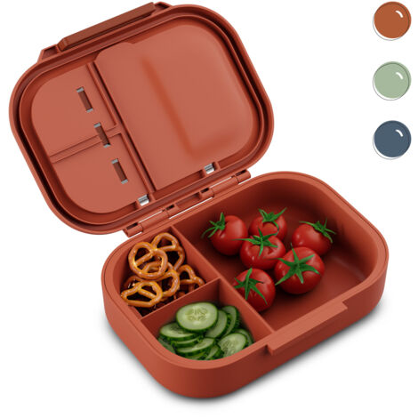 Schmatzfatz Lunchbox, Unterteilte Brotdose für Erwachsene & Kinder, Lunchbox mit Fächern, Bento-Box für Schule & Kita, BPA-Freie Schuldose Auslaufsicher & Spülmaschinenfest, Jausenbox Unterteilt