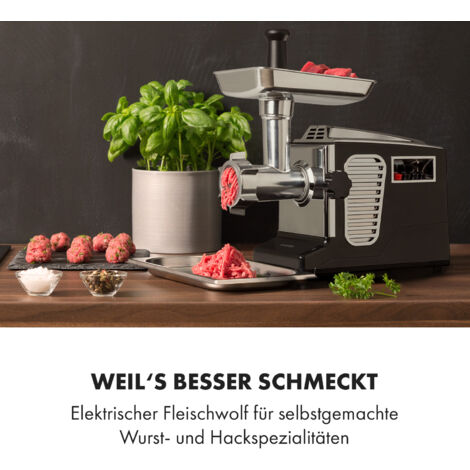 Tritacarne Elettrico Klarstein Kraftprotz 700W - Con Accessori Per Salsicce E Kibbeh, Nero/Argento - Foto 6