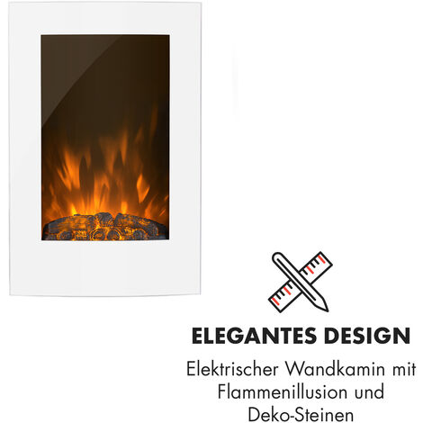 Klarstein Lausanne vertical Elektrischer Kamin 2000W Wochentimer weiß