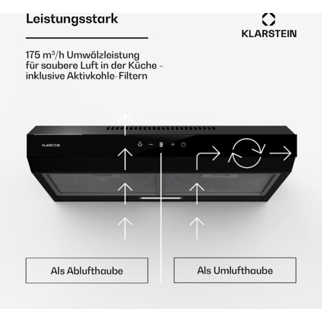 KB ELEMENTS Dunstabzugshaube 60cm Mit 650m³/h - Moderne Glas-Oberfläche & Gestensteuerung