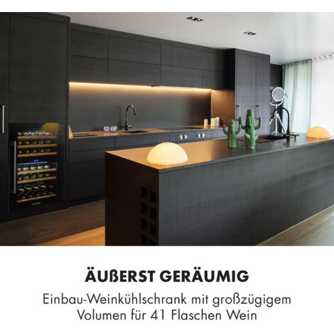 Klarstein Weinkühlschrank 2 Zonen, 132L Getränkekühlschrank, Kleiner Einbau-Weinschrank Schmal, Wein-Kühlschrank mit Glastür, Outdoor Flaschenkühlschrank, Wine Fridge 5-22°C, 35 Flaschen