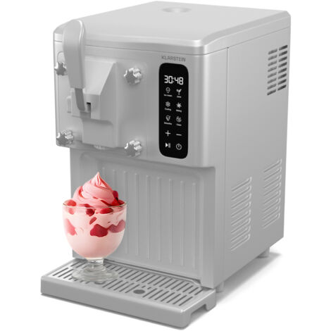 Klarstein Eismaschine Softeismaschine 1,5 L Mit Touchdisplay, Keep-Cool-Funktion, 5-L-Kapazität - Spezialgeräte Milchshake- & Smoothie-Maker, Selbstreinigungsfunktion, Abnehmbarer Ausgießer, Weiß