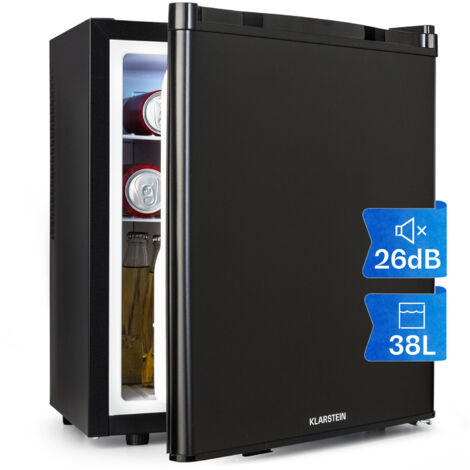 Klarstein Mini Kühlschrank für Zimmer, Mini-Kühlschrank für Getränke, Snacks & Kosmetik, Kleine Minibar, Kühlschrank Klein & Leise, Verstellbare Ablagen, Kleiner Skincar Kühlschrank 6-18°C, 38L