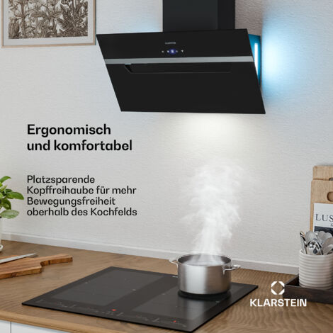 Klarstein Velaire schuine afzuigkap 90 cm - 820 m³/u luchtstroom, energieklasse A