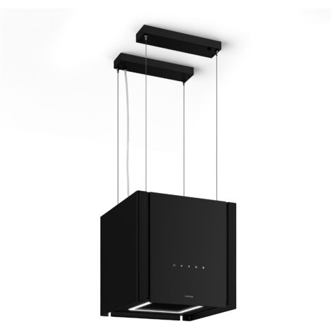 Klarstein Velaire Dunstabzugshaube Deckenhaube 40 cm - A++ Energieklasse, 601 m³/h Luftstrom, Touch-Bedienung, LED, Liftfunktion, Leise, Abzugshaube, Schwarz