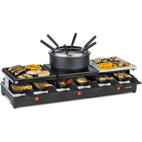Fonduelette XL 3-in-1 Raclettegrill & Fondue Naturstein 1650W 12 Personen (1/5)