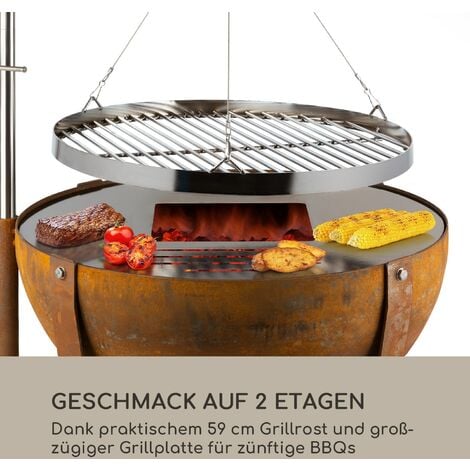 Blumfeldt blumfeldt Fire Globe Feuerschale mit Grill, Grillring Ø 59cm