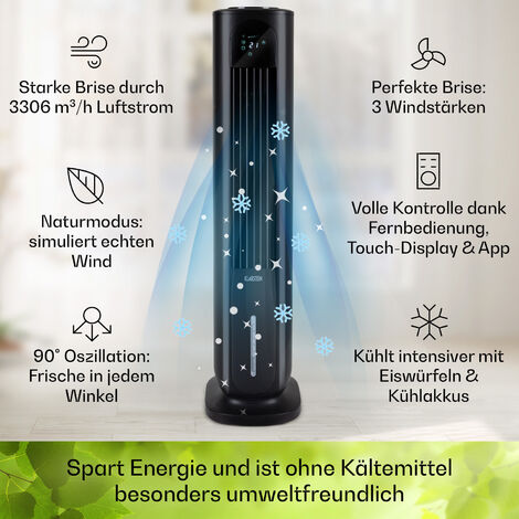 Rafraîchisseur D'Air 5-en-1 Klarstein - Ioniseur, Humidificateur, Ventilateur - 75W, Blanc