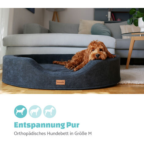 Orthopädisches Hundebett Aus Memory-Schaum – Waschbar, Wasserdicht, Für Große & Mittlere Hunde