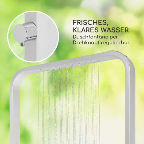 Blumfeldt Blumfeldt Gartendusche, Aussendusche für den Garten, Bodendusche mit Verstellbarem Duschkopf, Boden-Gartendusche aus Holz für Pool & Sauna, Mobile Holz-Außendusche Wasserdicht, Frost- & UV-B