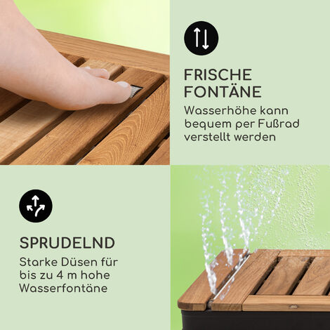 Blumfeldt Blumfeldt Mobile Gartendusche, Aussendusche für den Garten, Bodendusche mit 4m Wasserstrahlhöhe, Boden-Gartendusche aus Holz für Pool & Sauna, Holz-Außendusche Wasserdicht, Frost- & UV-Bestä