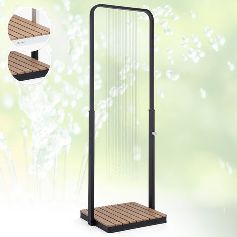 Blumfeldt Gartendusche, Aussendusche für den Garten, Bodendusche mit Verstellbarem Duschkopf, Mobile Boden-Gartendusche aus Holz für Pool & Sauna, Holz-Außendusche Wasserdicht, Frost- & UV-Beständig (1/5)