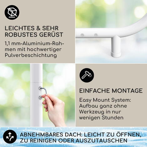 Pergola Mit Schiebedach 3x4m - Terrassenüberdachung Freistehend Schwarz